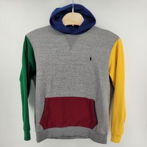 [READ] Polo Ralph Lauren Color Block Hoodie XLT XL TALL Gray‎ Blue Green Yellow